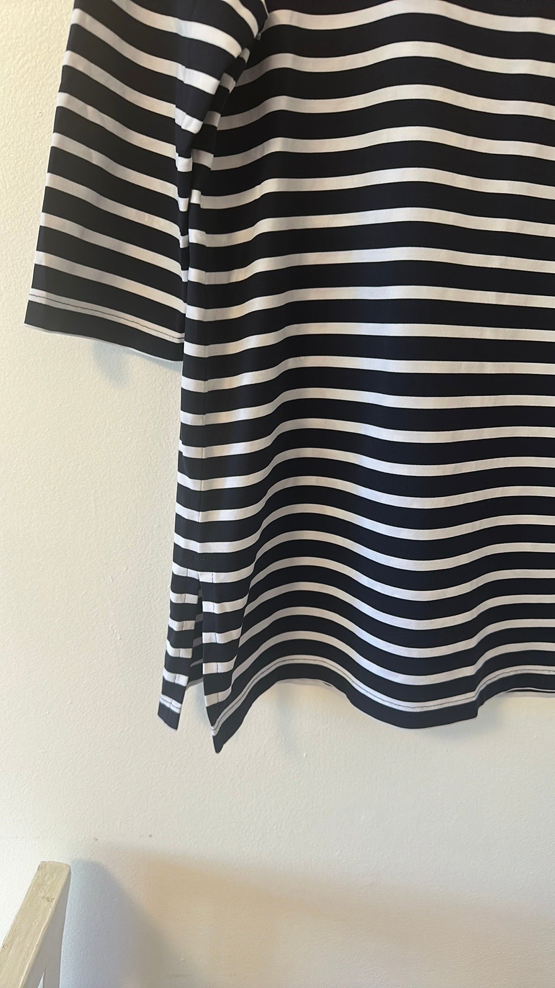 Saint James Phare Boat Neck Striped Tunic with Slits - Size 10