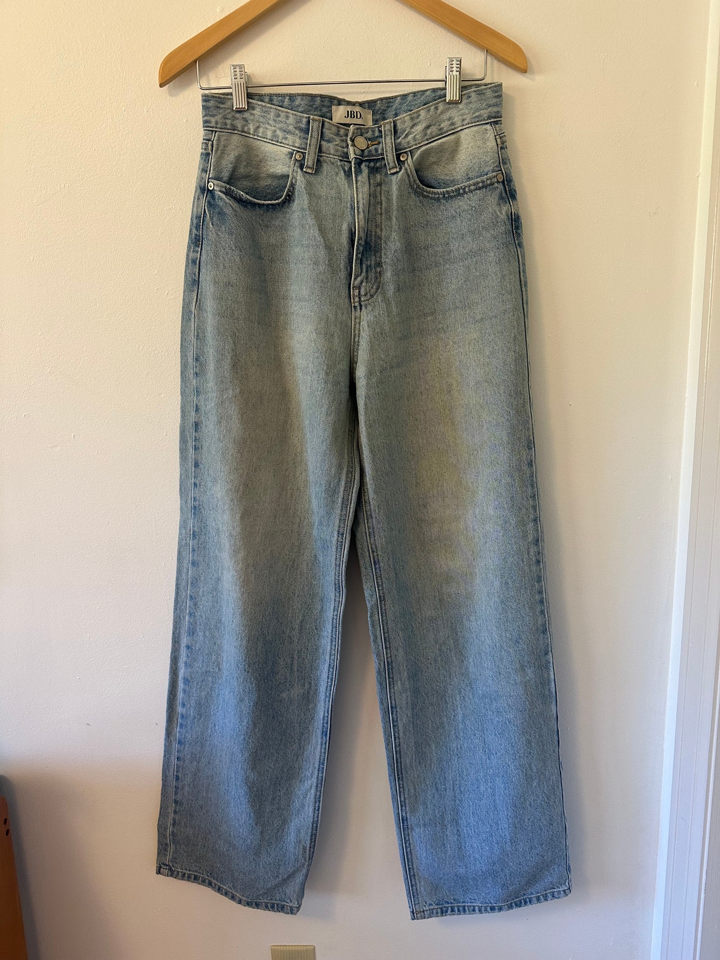 Just Black Light Blue Wide Leg Cotton Denim Jeans | Size 27