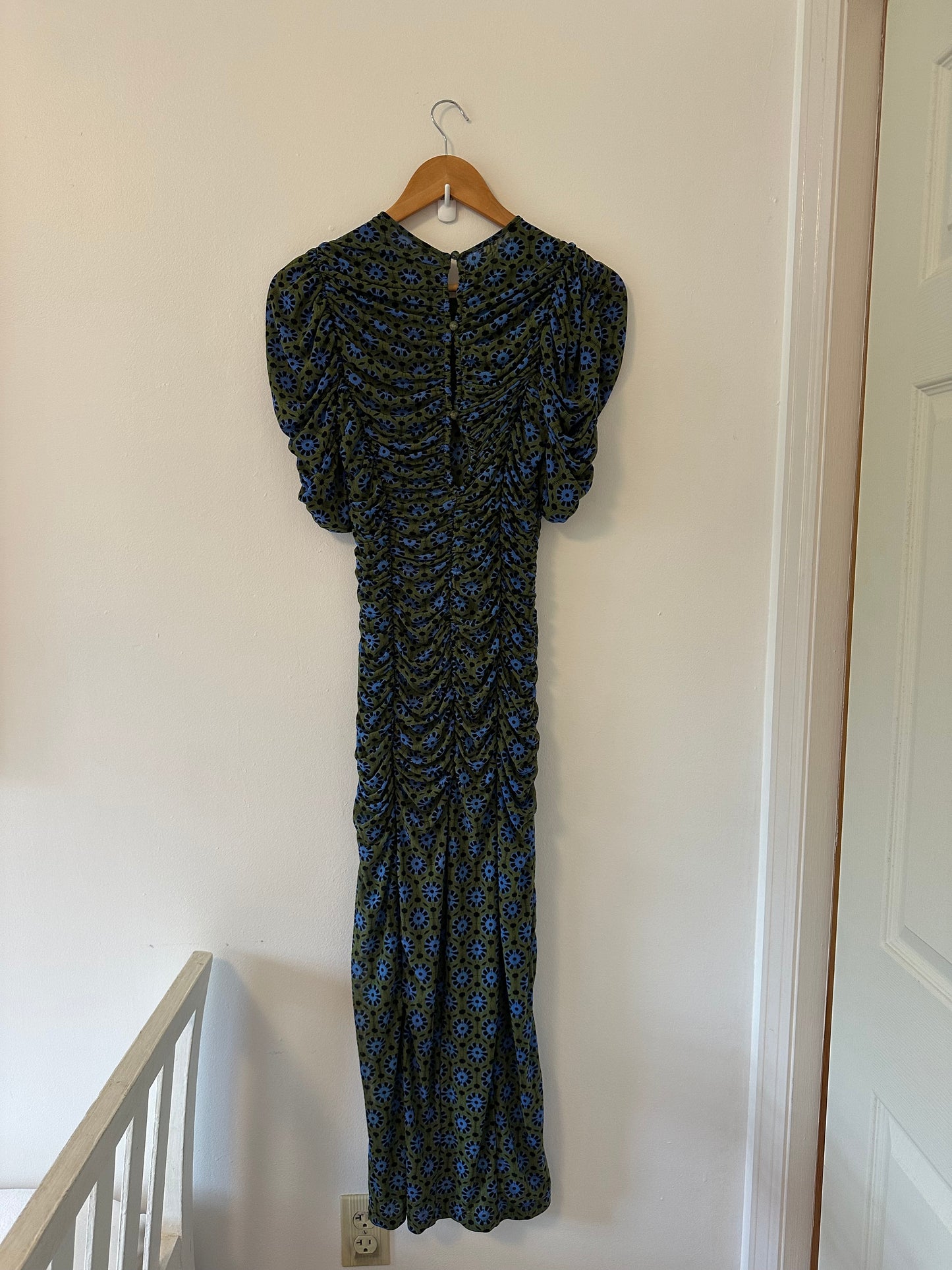 NWT Free People Briella Printed Army Green Combo Floral Dress - Size Small