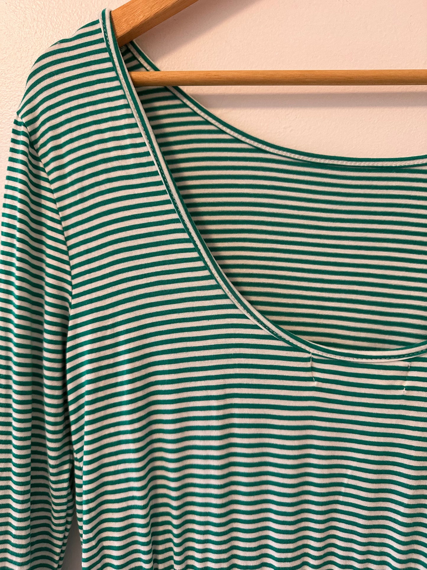 Free People Yvette Green and White Striped Romper Size Medium