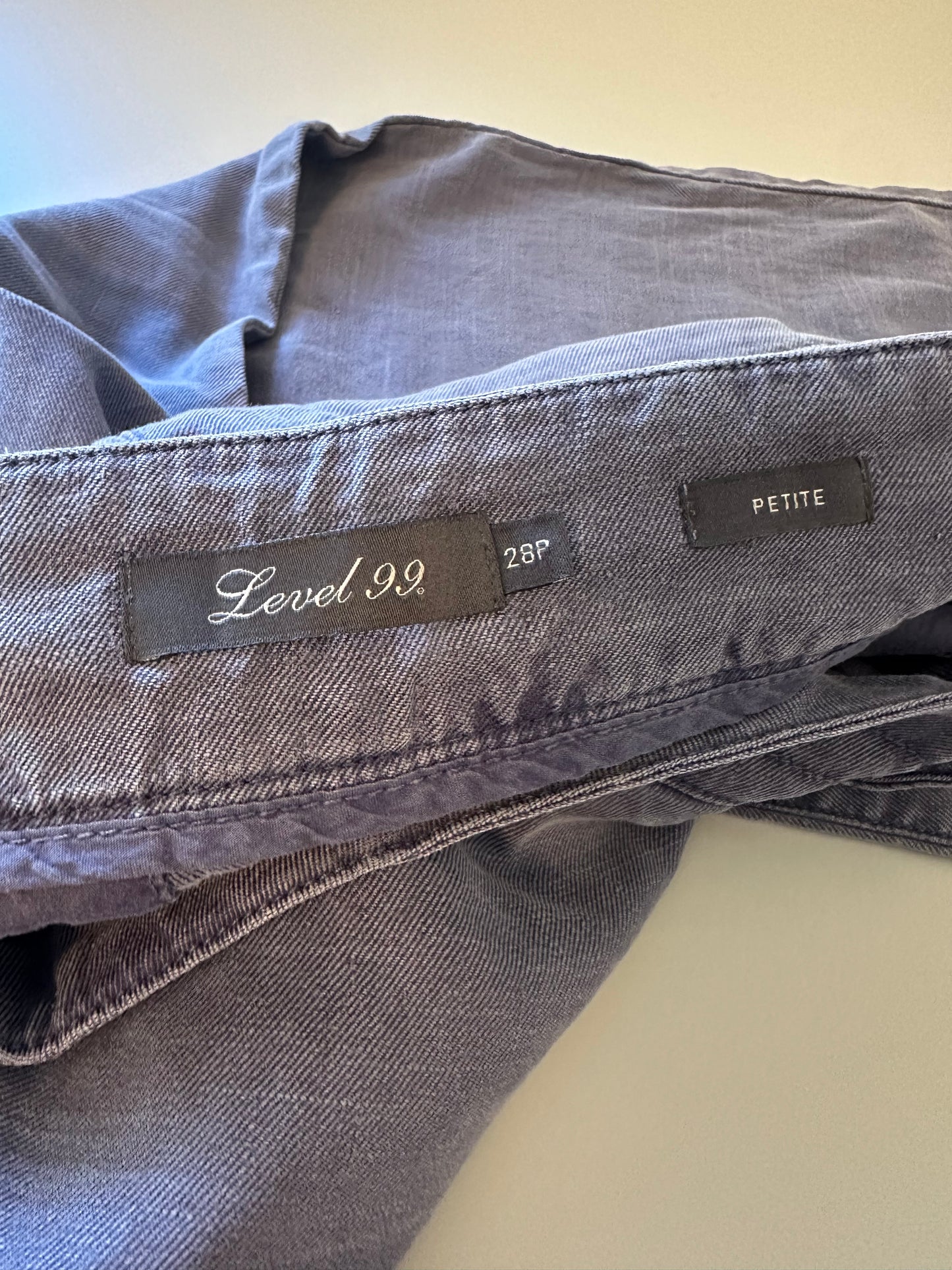 Level 99 Charcoal Low Rise Flare Pants | Size 28 Petite