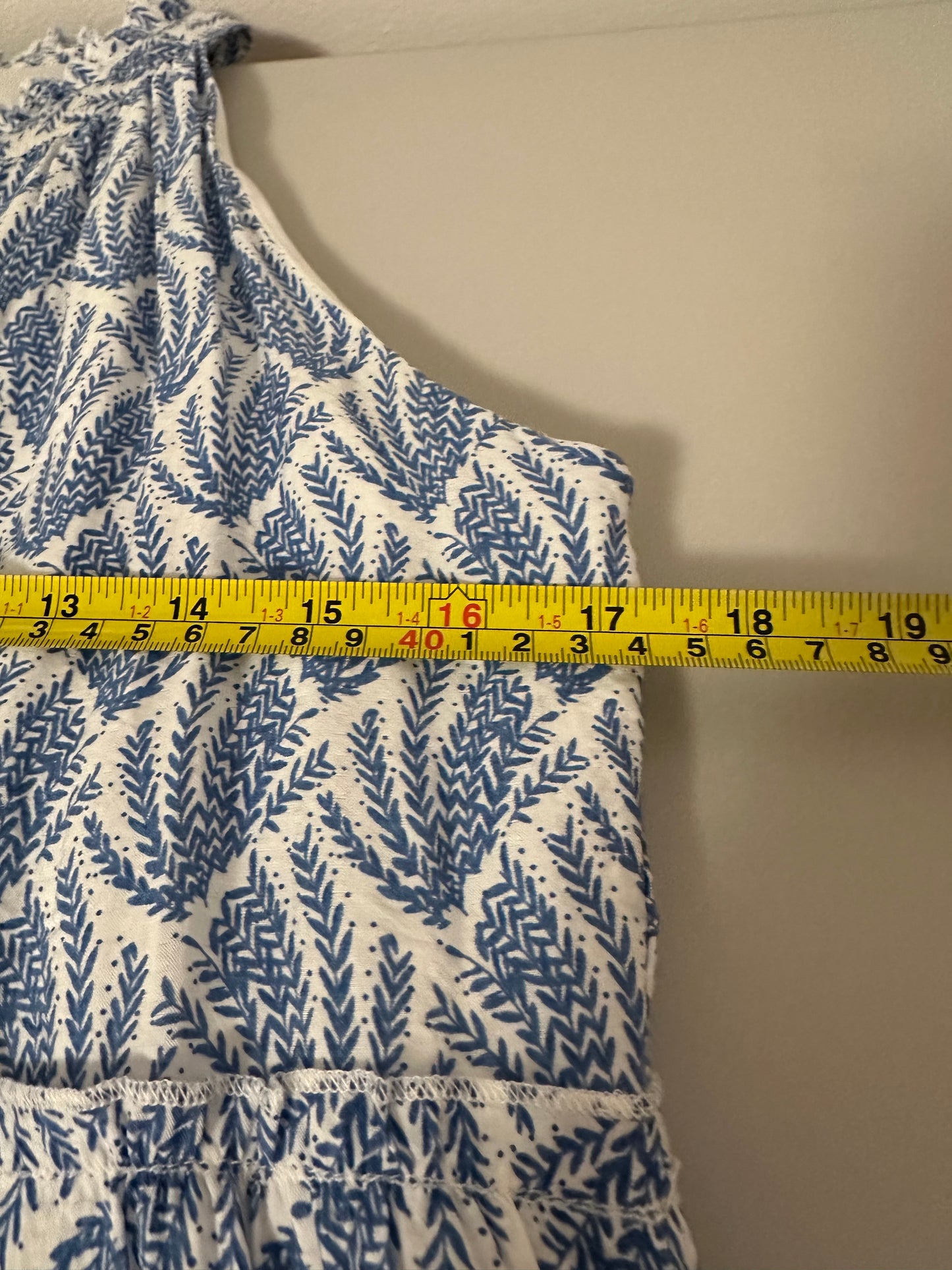 THML Women's Sleeveless Dress In Blue Pattern And Tassel Size XS