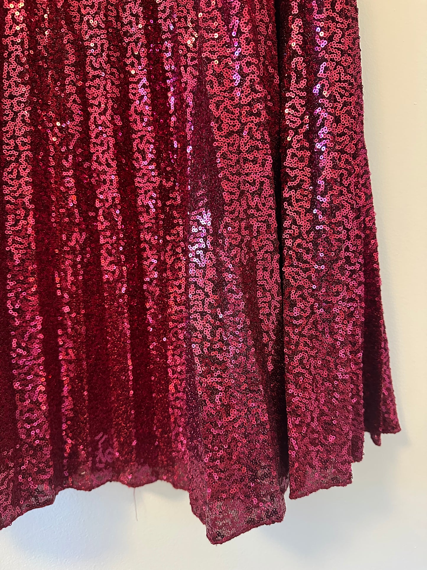 Sezane Dilo Pleated Midi Skirt in Fuschia Sequins - Size 44