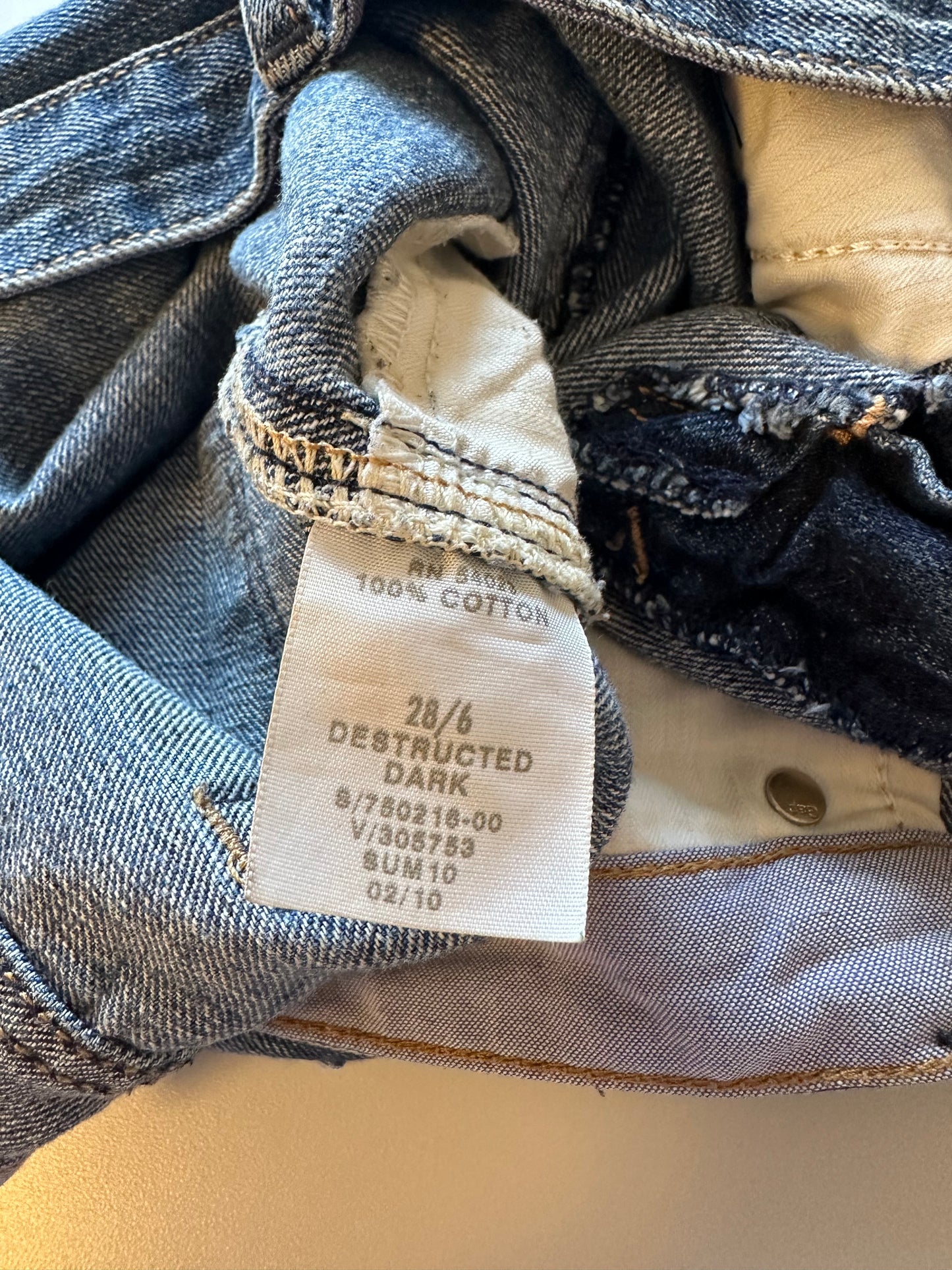 Gap Vintage Women's Cotton Denim Distressed Mini Skirt With Raw Hem | Size 6