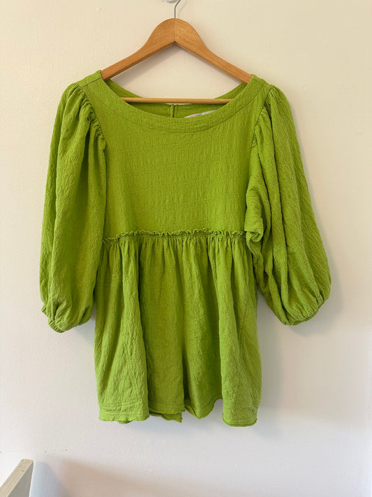 Free People Beyond Obsessed Romper in Lime Green - Size XS