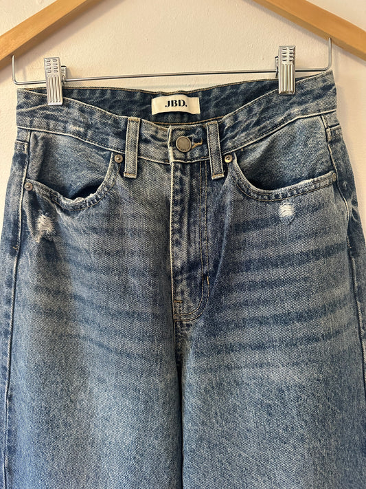 Just Black Classic Wide Leg Cotton 90s Style Denim Jeans | Size 25