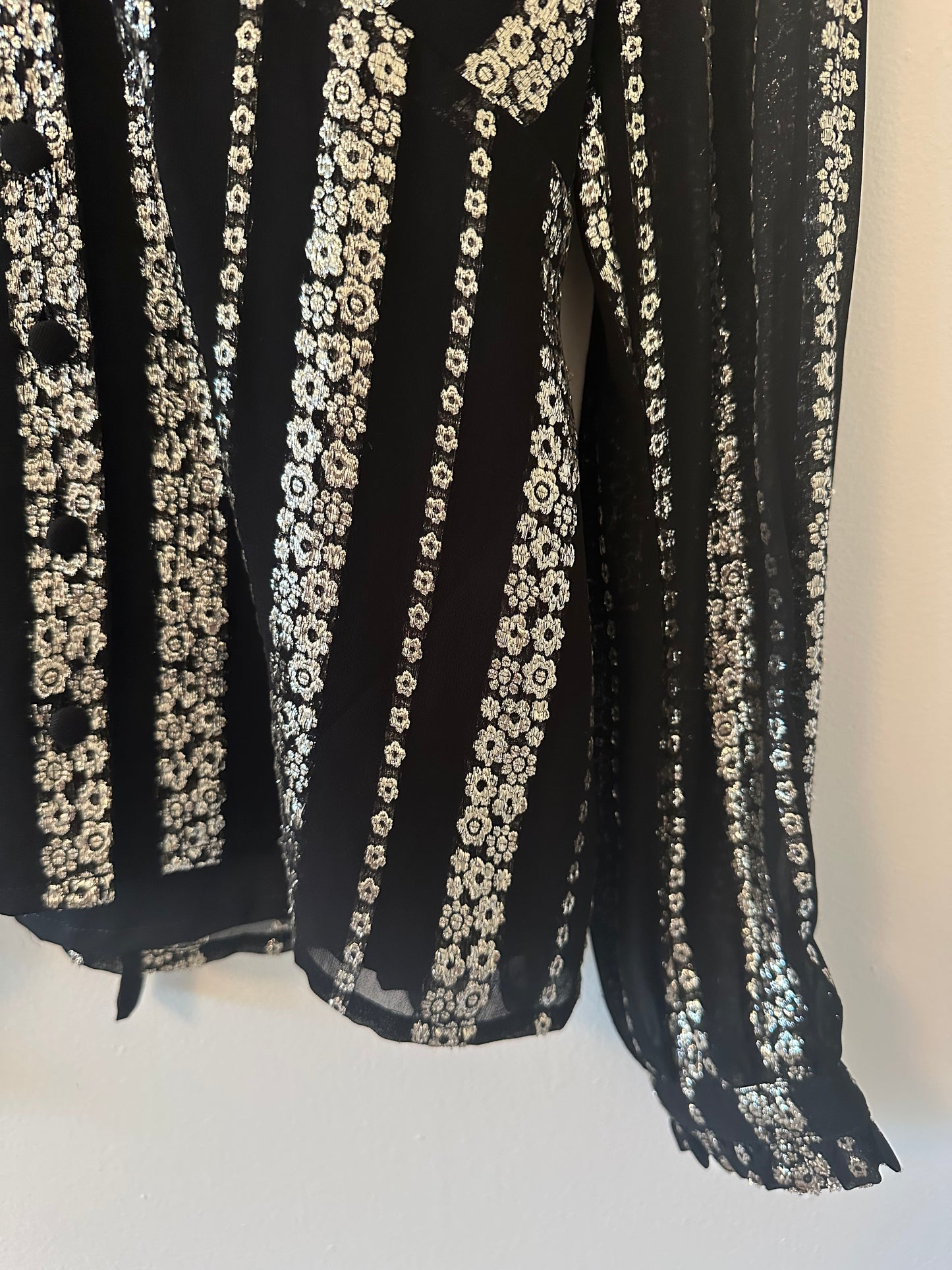 Emerson Fry Juney 2 Blouse in Viscose Black Lurex - Size Small