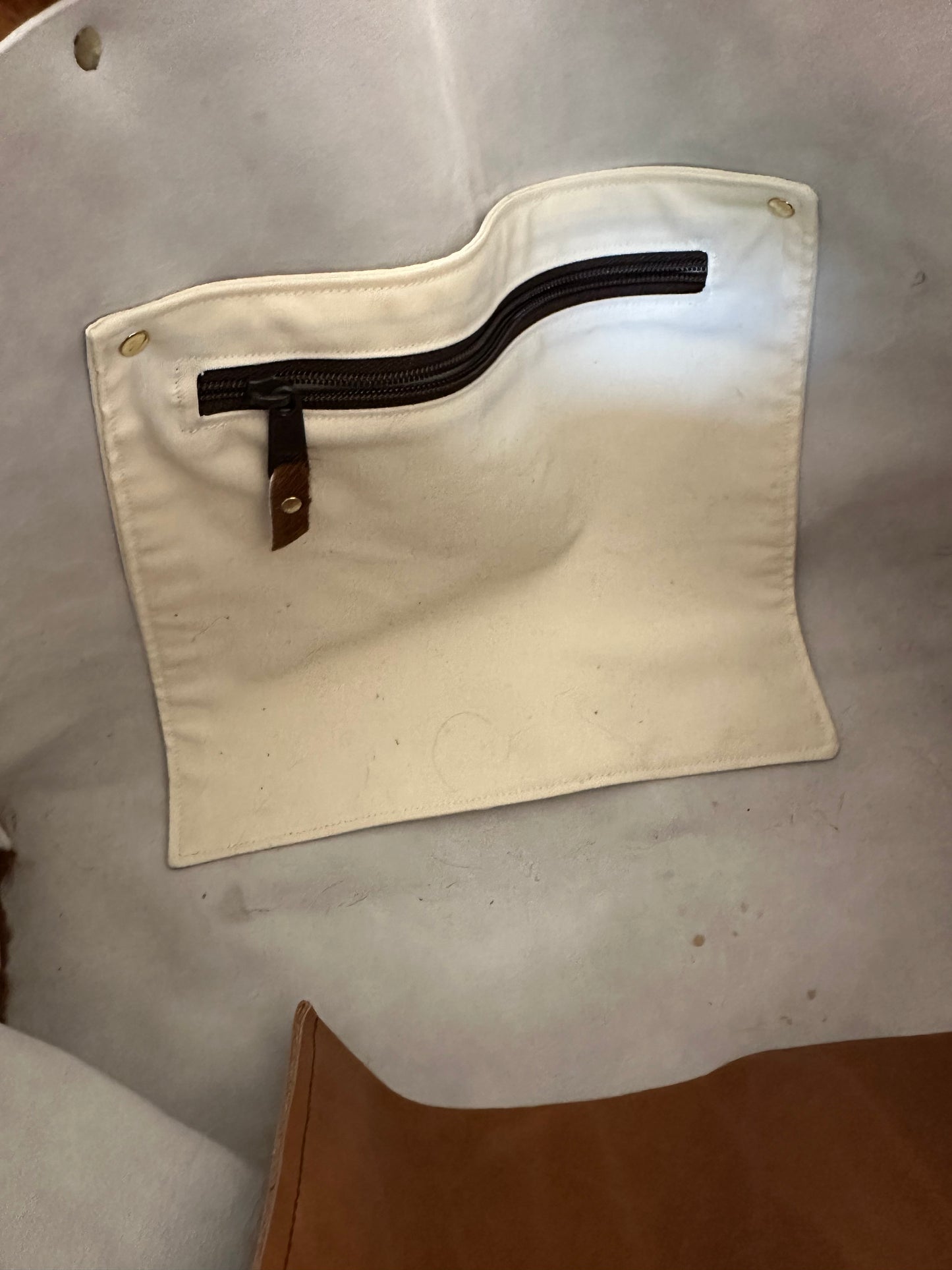 Ma & Pembum Brown & White Cowhide Tote Bag