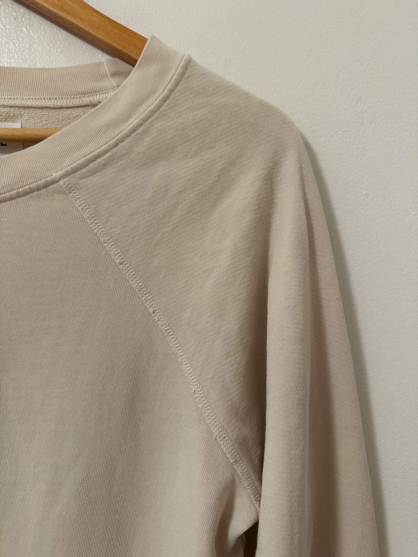 MATE The Label Cream Organic Lightweight Terry Raglan Sweatshirt - Medium