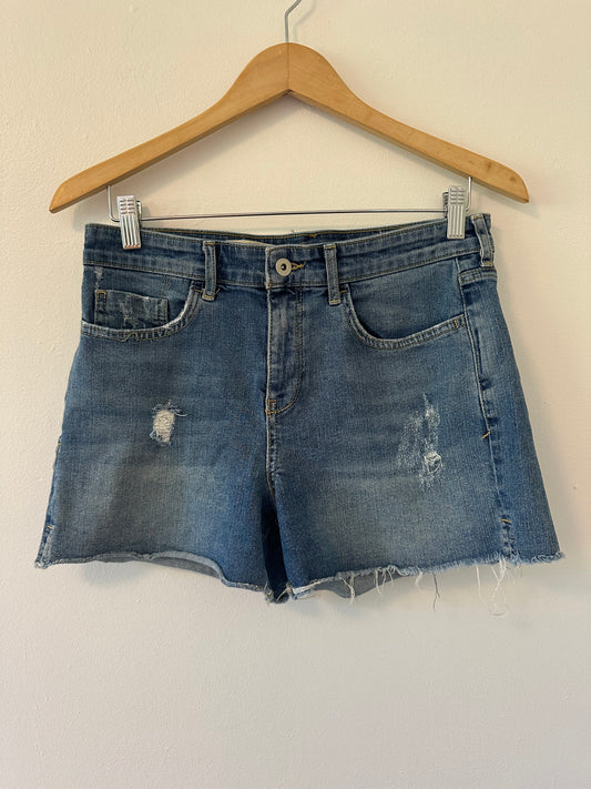 Pilcro Slim Boyfriend Denim Distressed Women Shorts - Size 28