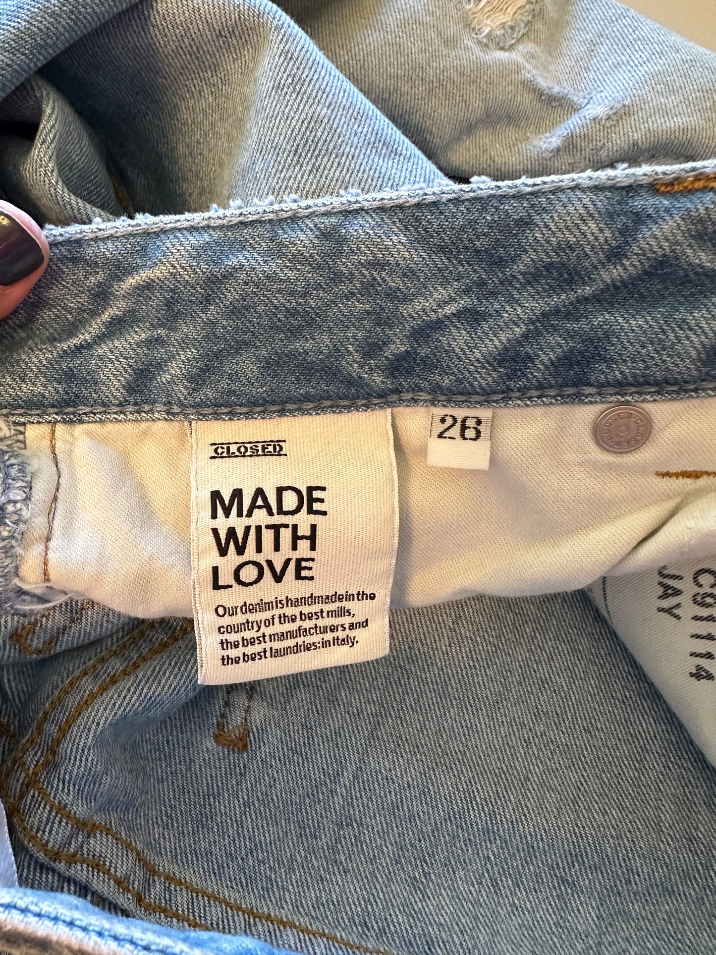 Closed Jay Light Blue Distressed Straight Leg Jeans | Size 26