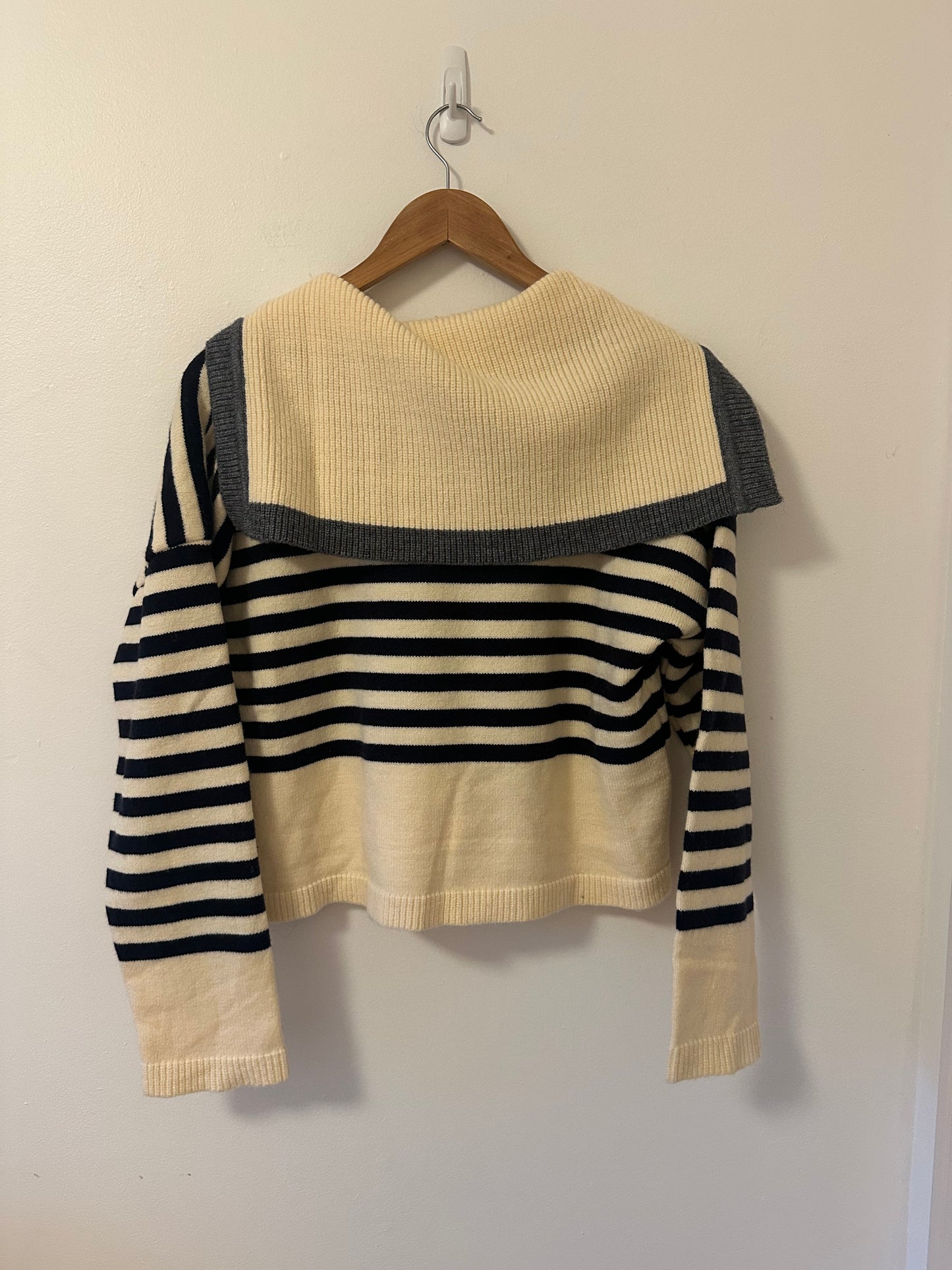 NWT Miou Muse Sailor Collar Striped Cardigan Sweater | Size Medium