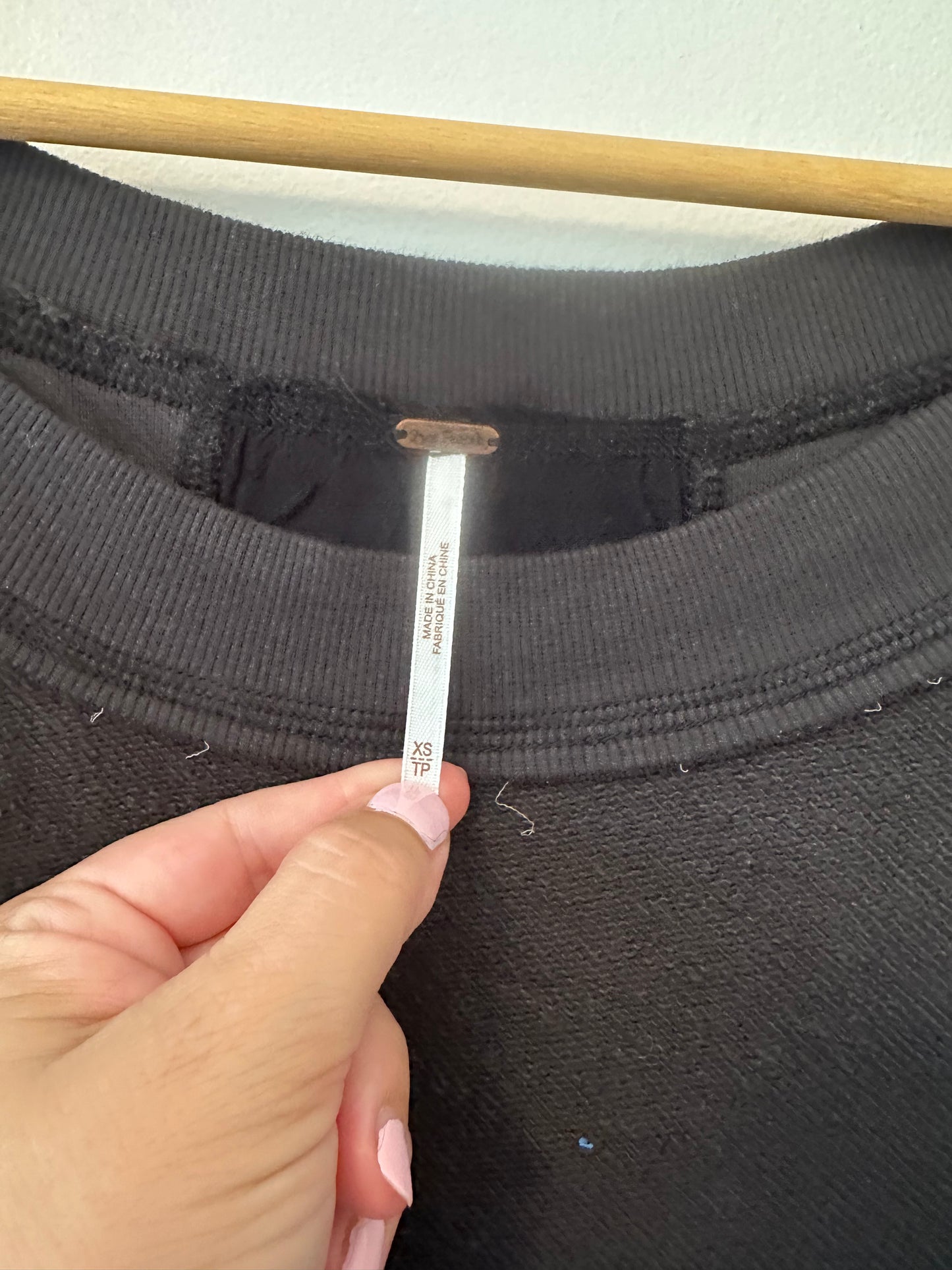 Free People Ruffle Peplum Sweatshirt in Black - Size XS