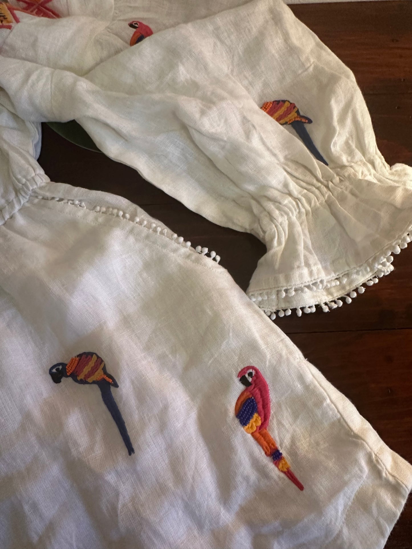 NWT FARM Rio Mini Macaw Embroidered Jumpsuit in Multi -Size S