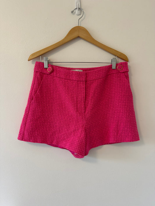 Milly Aria Pink Tweed Boucle Shorts - Size 10