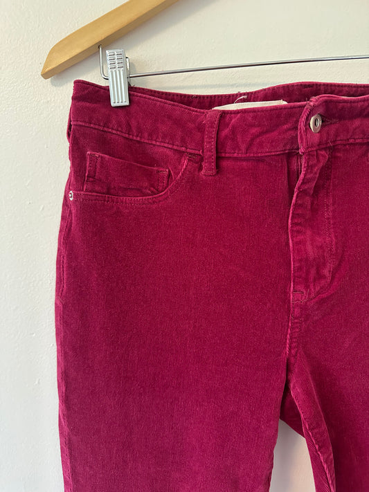 Pilcro Women's Berry Red Stretch Corduroy Skinny Jeans - Size 31