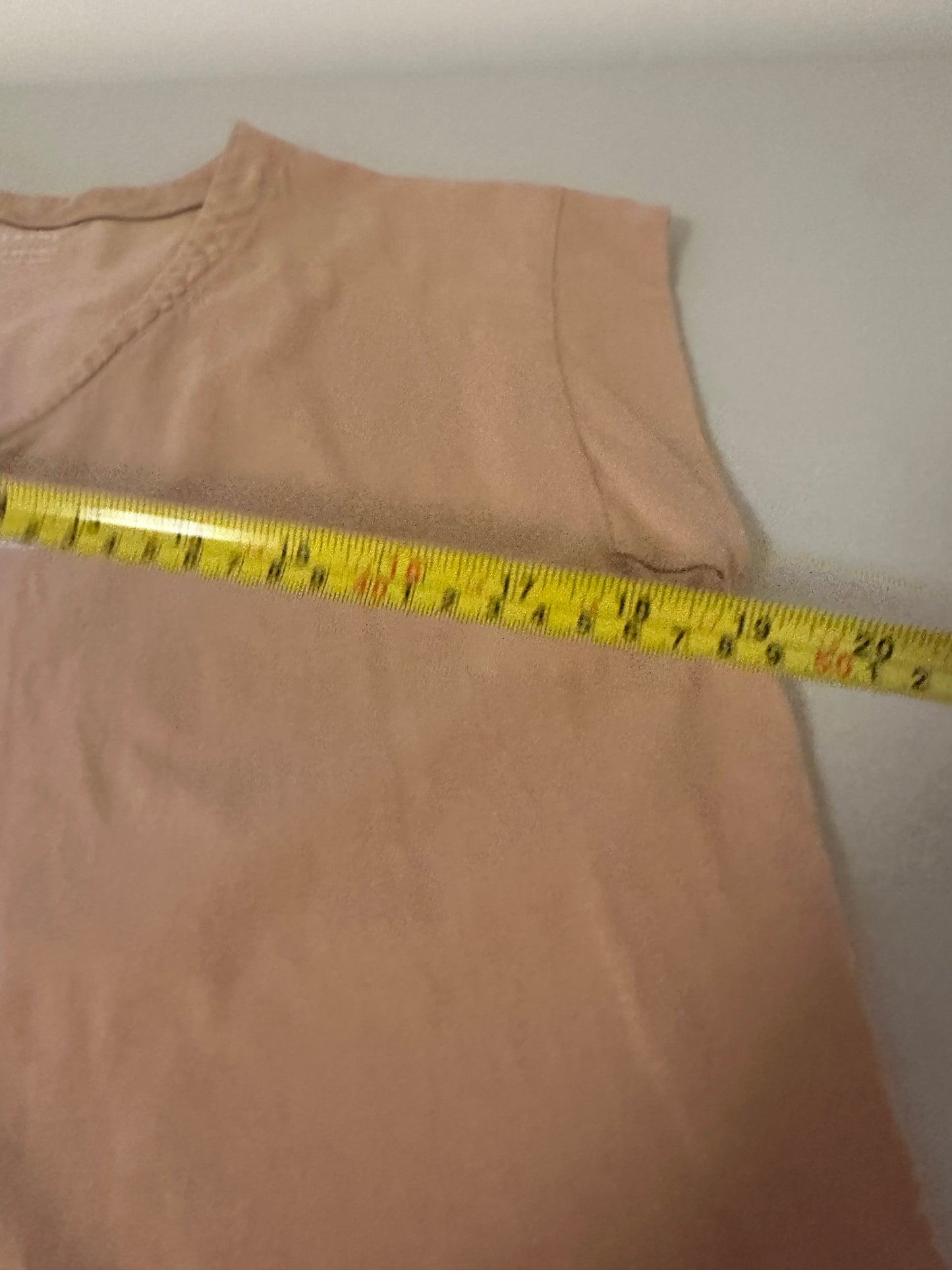 Frame Denim Le Mid Rise Tan V-Neck Short Sleeve Top | Size Large