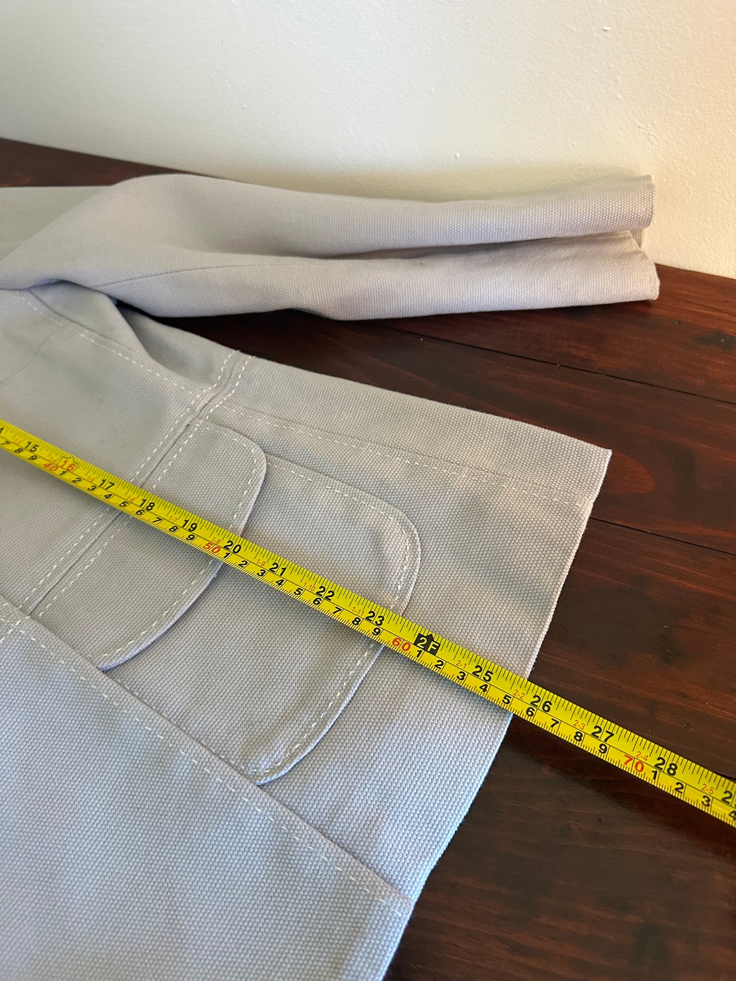 Boden Cotton Jacket with Peter Pan Collar and Big Buttons in Gray - Size 10