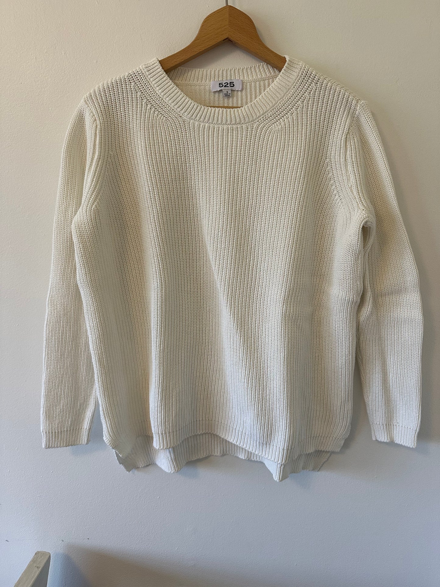 525 America Women's Cream Cotton Sweater Size Small