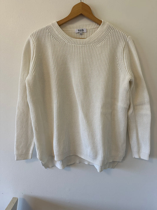 525 America Women's Cream Cotton Sweater Size Small