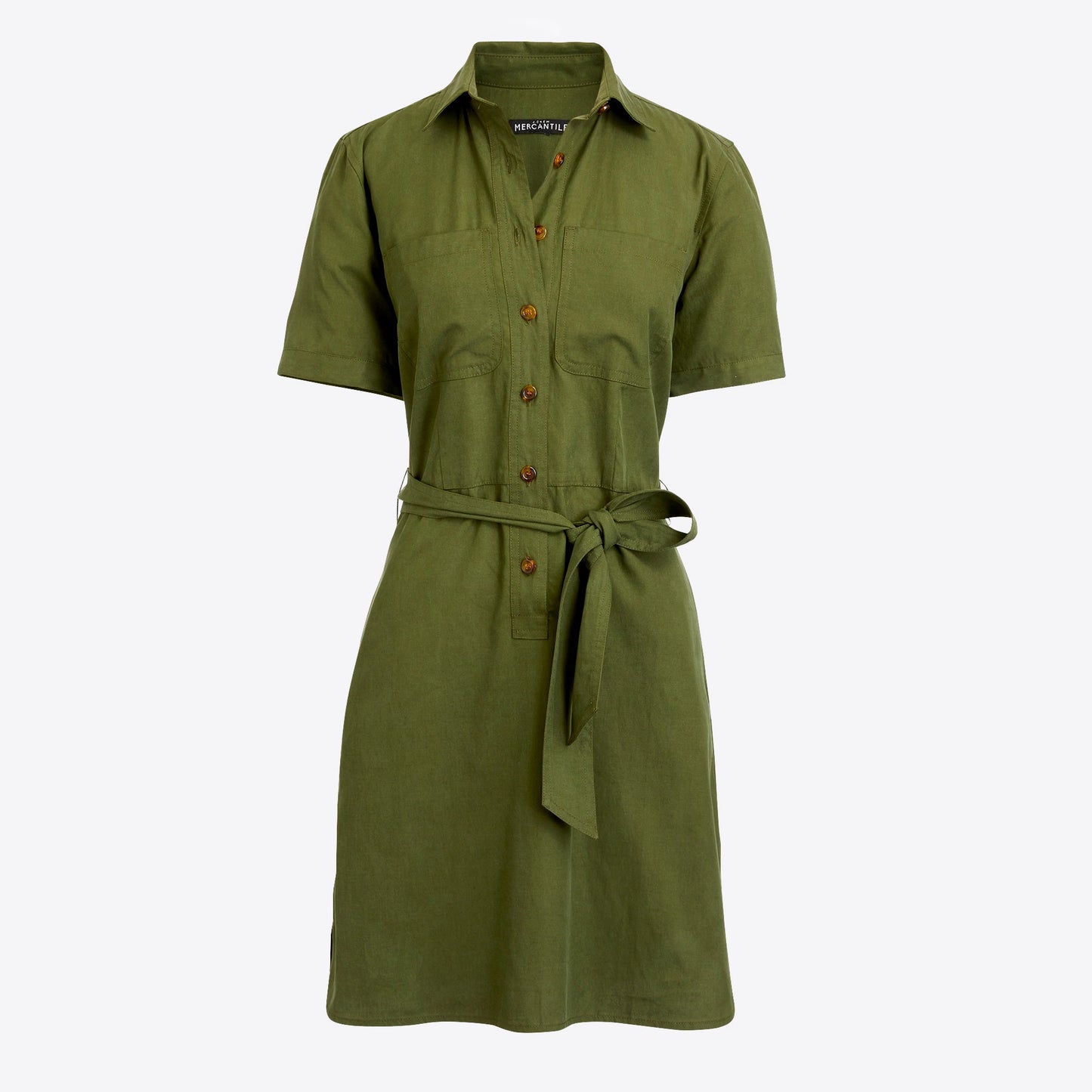 J. Crew Utility Shirt Dress in Olive Green - Size 6