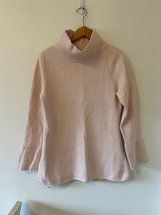Burgess Pink Cotton/Cashmere Turtleneck Sweater Size M