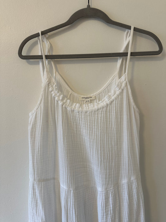 Beachlunchlounge White Tiered Gauze Dress Size XS