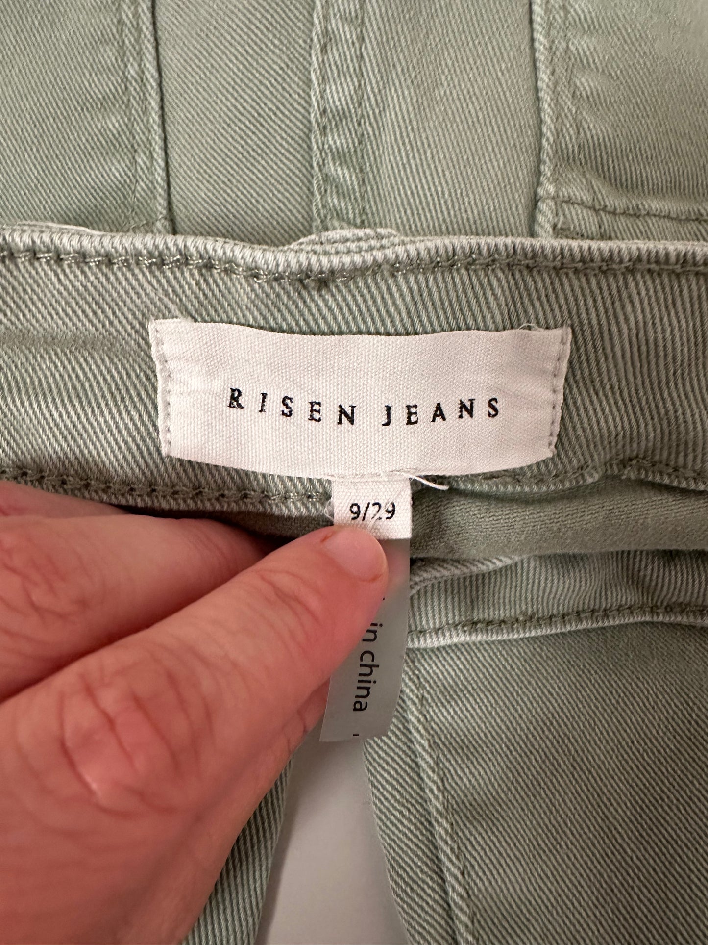 Risen Straight Leg Women's Sage Green Jeans | Size 29