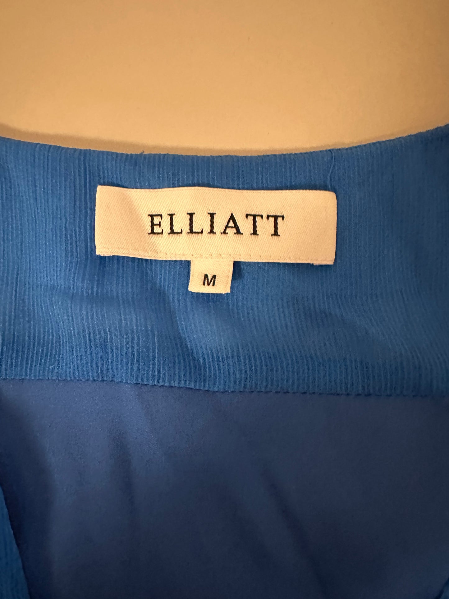 Elliatt Sylliott High Low Ruffle Chiffon Dress in Blue | Size Medium