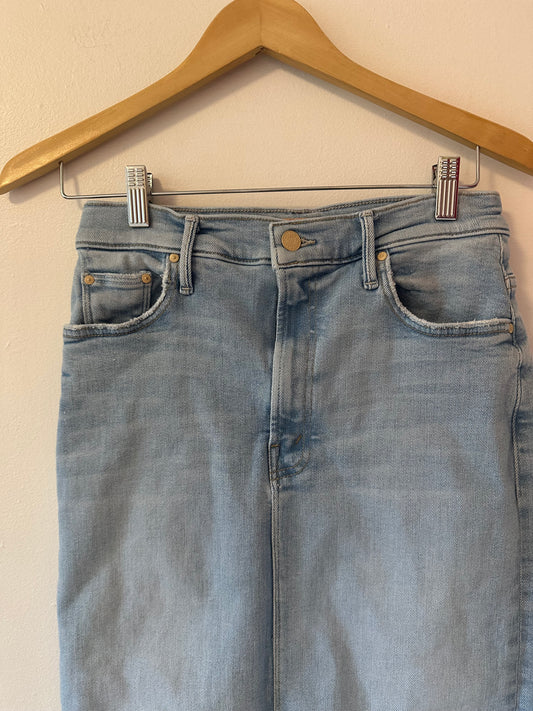 MOTHER The Pencil Pusher Stretch Denim Skirt in Limited Edition | Size 26