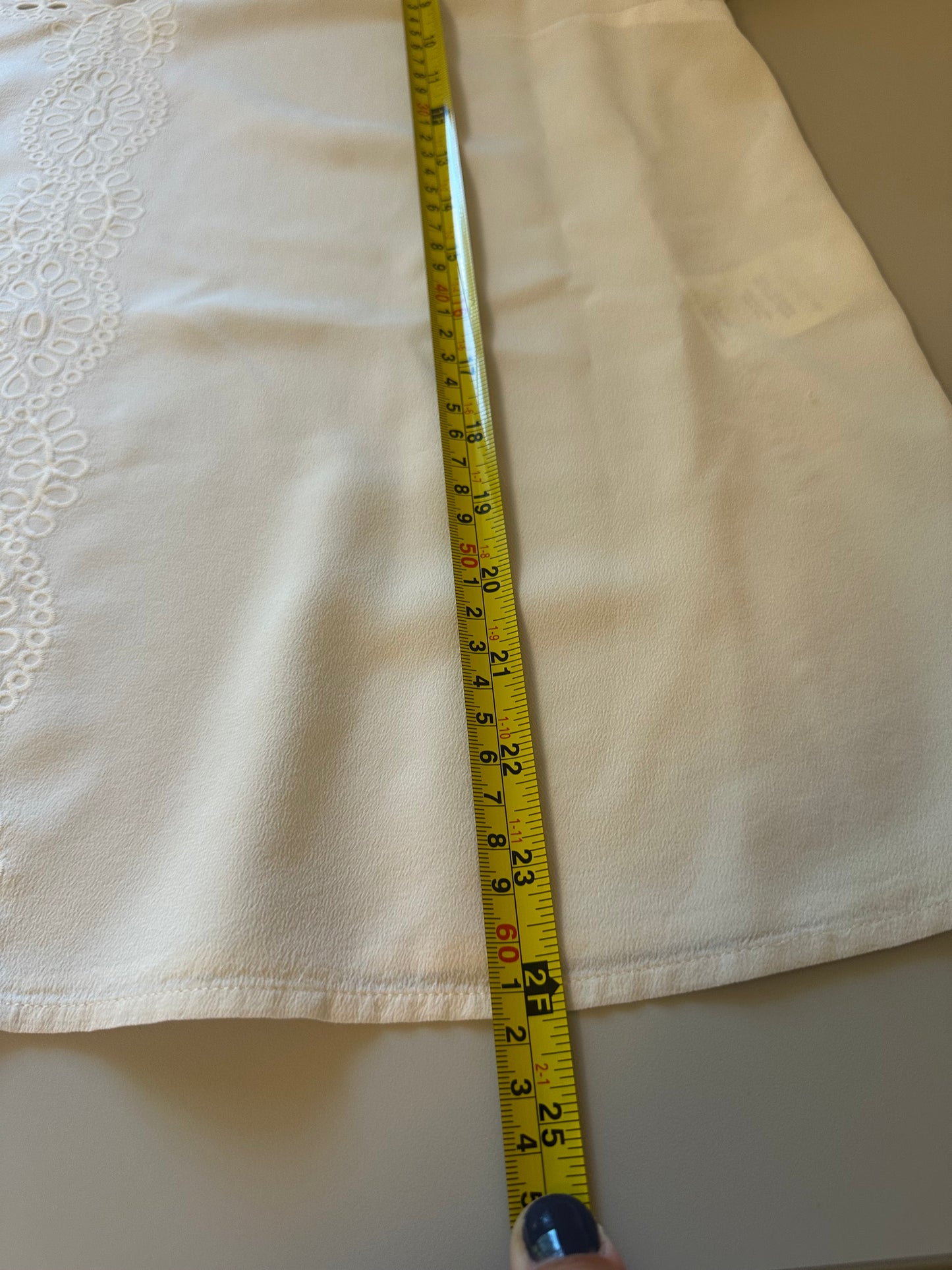 Sezane White Lace Trim Silk Blouse | Size 10 EU 42