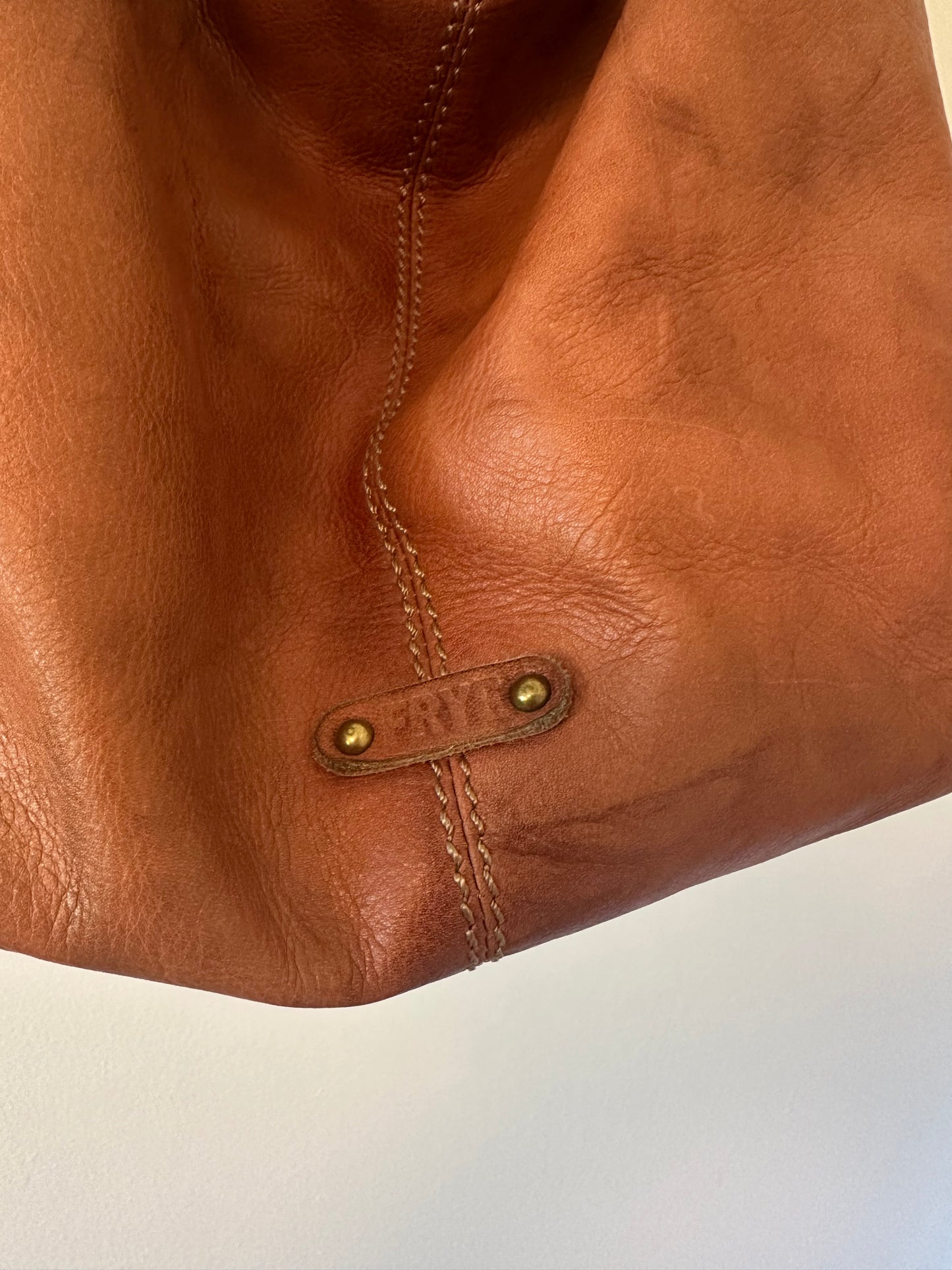 Frye Cognac Leather Slouchy Hobo Shoulder Bag