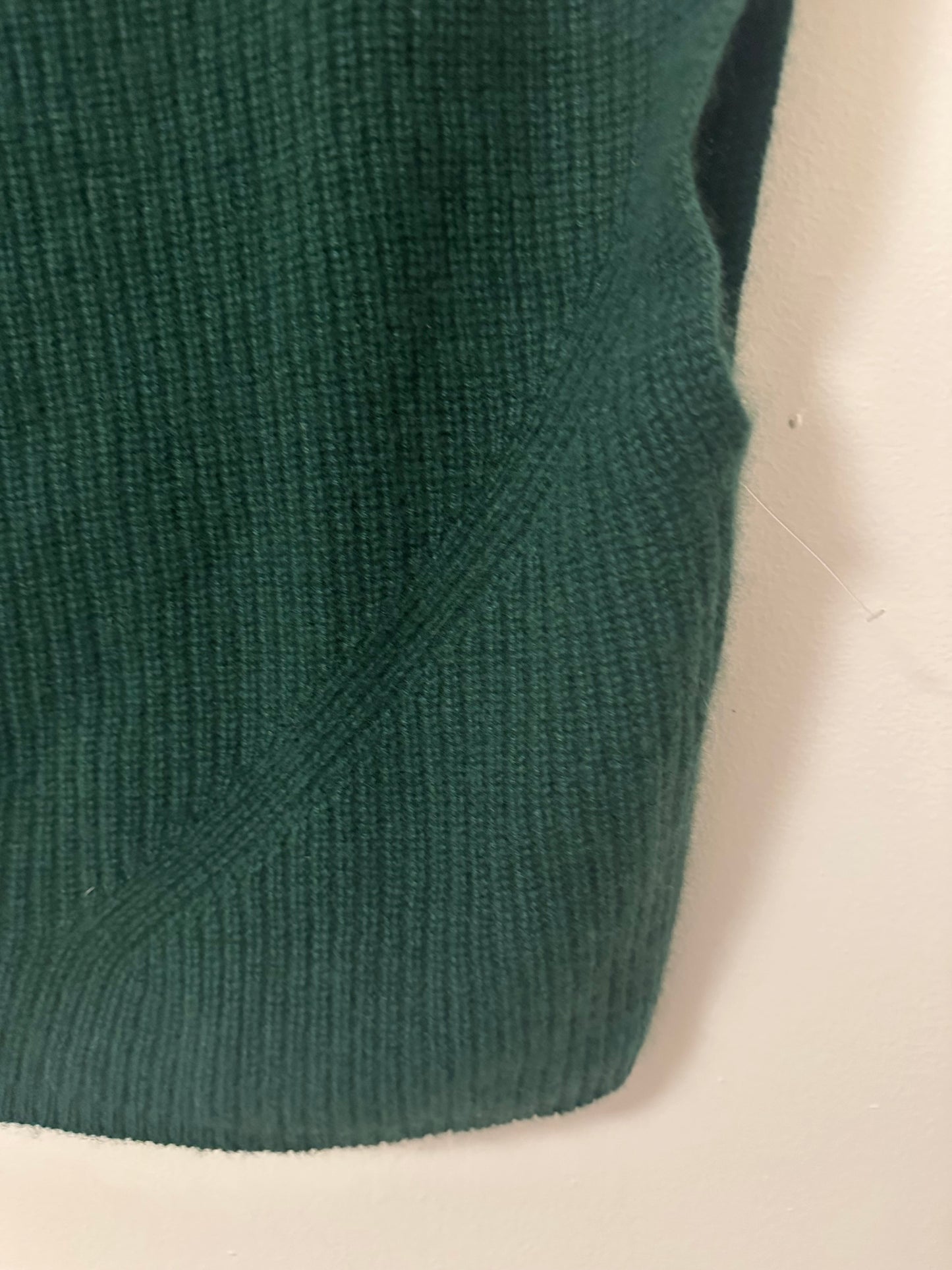 Anthropologie Enzo Oversized Ribbed Cashmere Sweater Vest in Green | Size Small