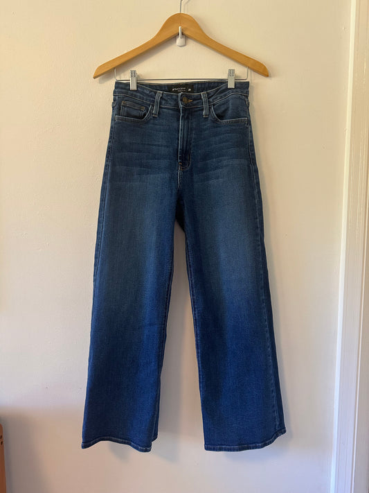 Just Black Dark Blue Wide Leg Stretch Jeans | Size 28