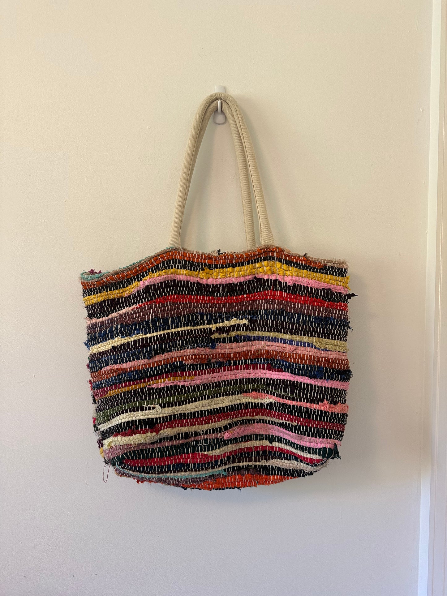 Mabelle Bags Chindie Cotton Multicolor Striped Tote Bag
