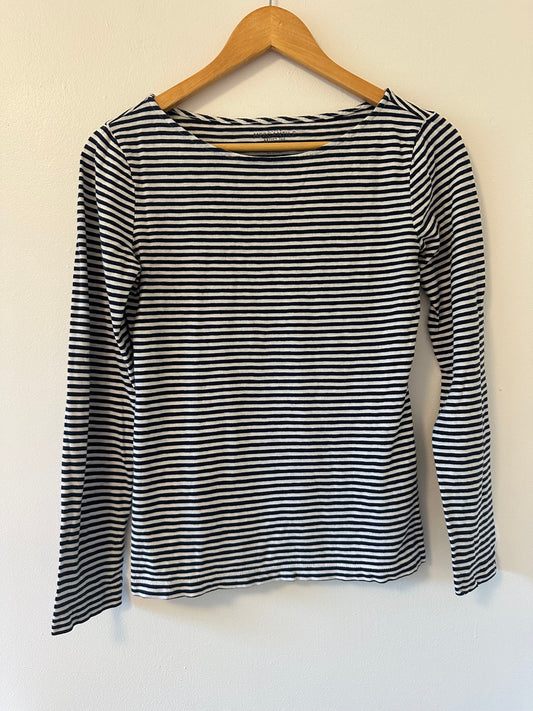 J.CREW Women's Striped Long Sleeve Boatneck T-Shirt Size Small