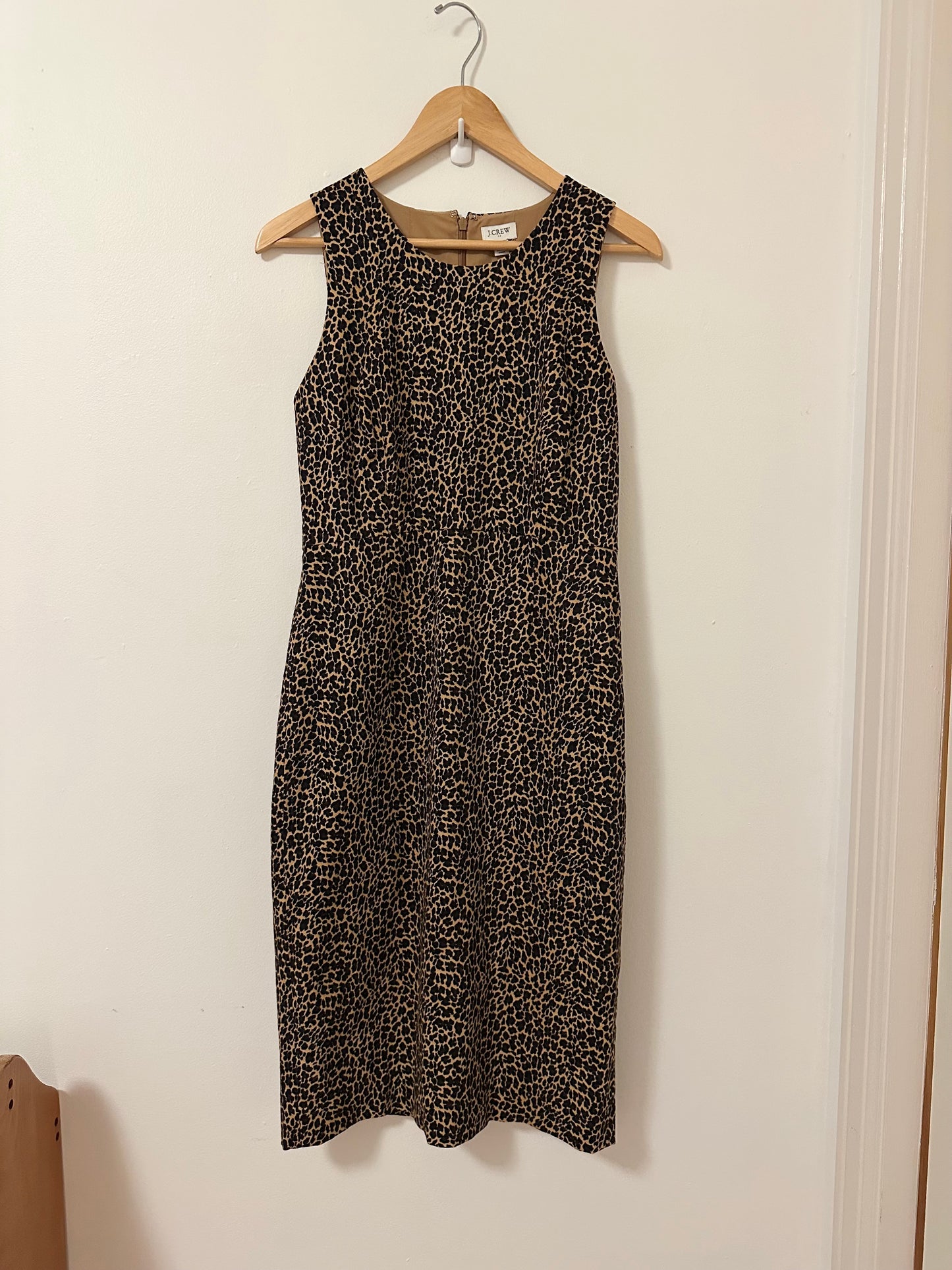 J. Crew Leopard Print Midi Shift Dress | Size 4