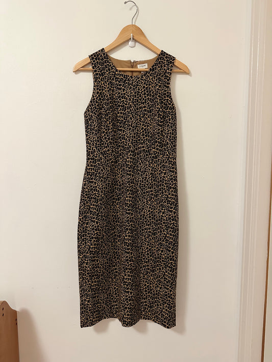 J. Crew Leopard Print Midi Shift Dress | Size 4