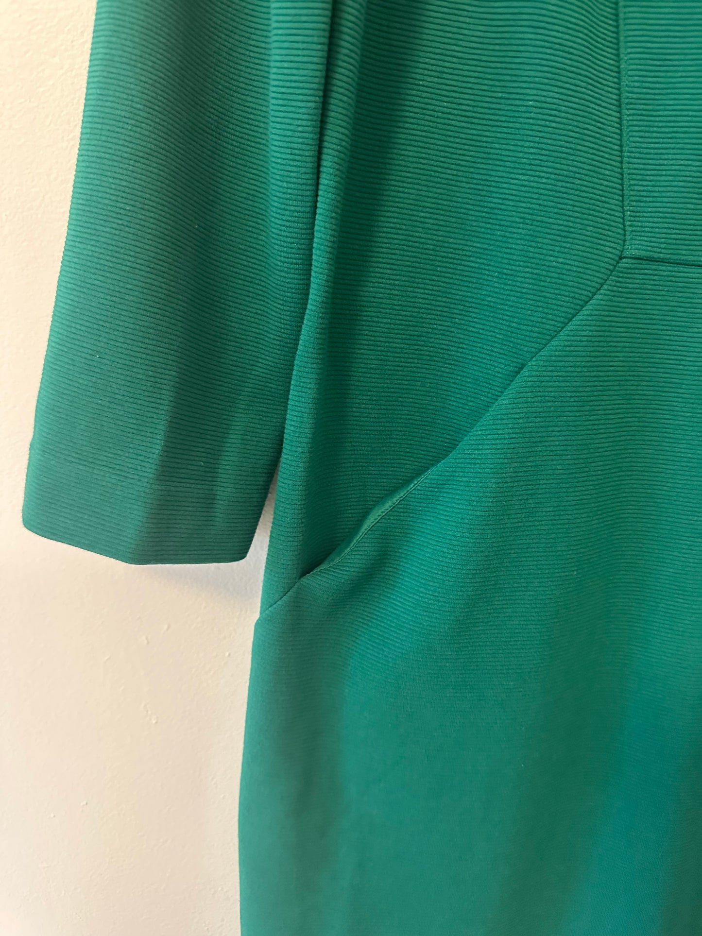 Boden Brontë Ottoman Forest Green Ribbed Dress - Size 8