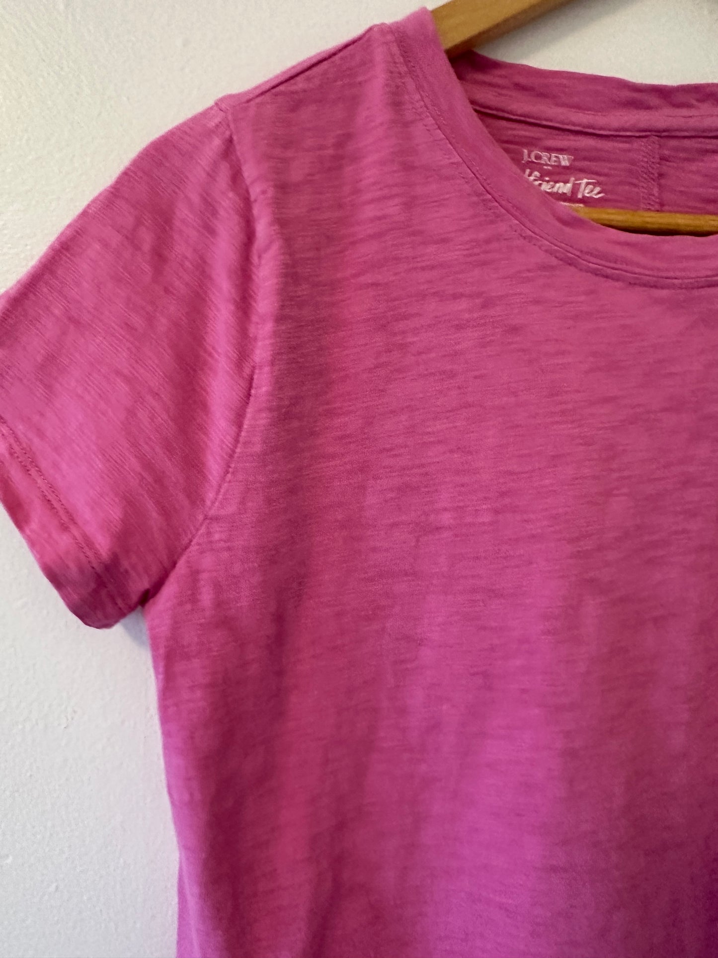 J. Crew Pink Women's Girlfriend Style Cotton T-Shirt - Size Small