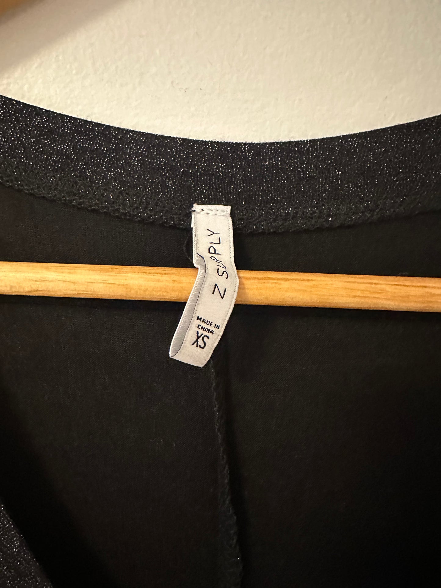 Z Supply Tank Top in Black Glitter - Size XS