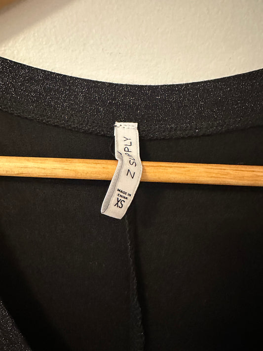 Z Supply Tank Top in Black Glitter - Size XS