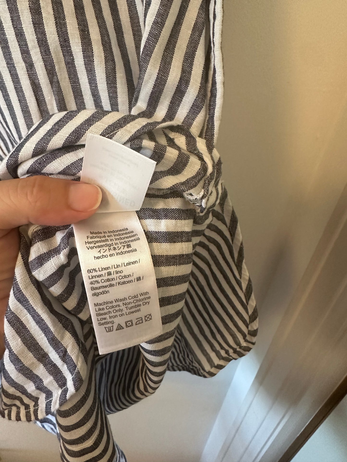 J. Crew Classic-fit Beach Shirt in Striped Linen-Cotton Blend - Size Small