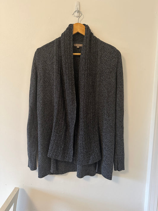Lilla P Draped Open Front High Low Cardigan in Charcoal Gray - Size XS