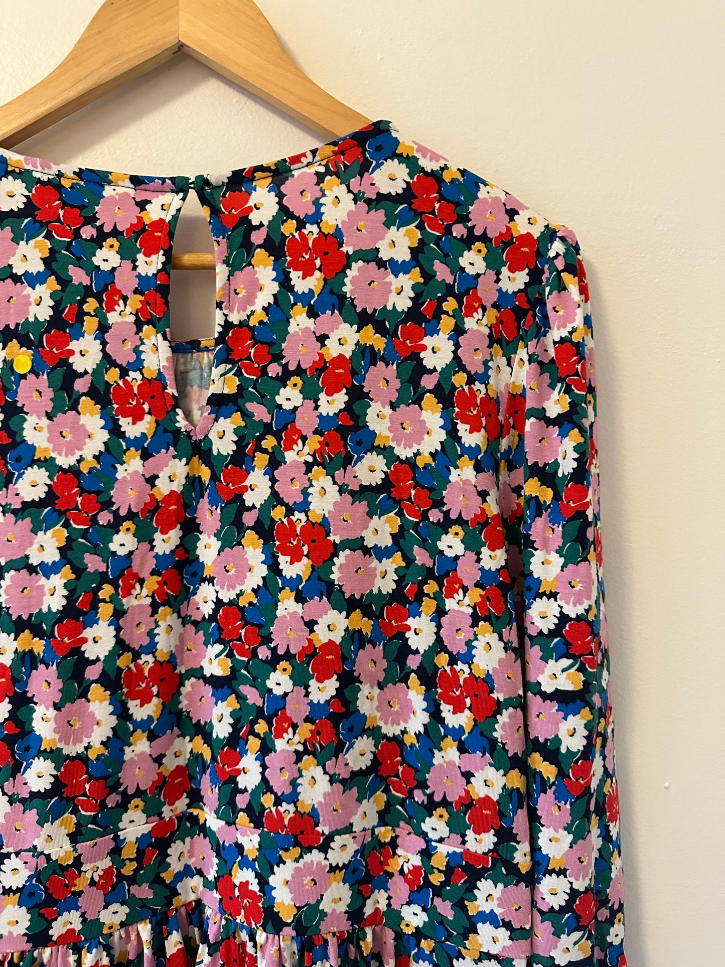 NWT Boden Alexandra Blouson Jersey Dress in Multi, Painterly Meadow - Size 12P