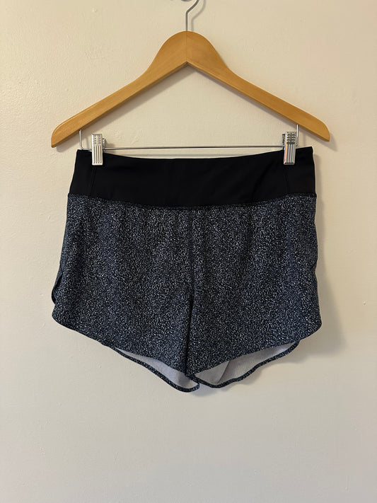 Athleta Run With It Women's Black and Gray Athletic Shorts | Size Small