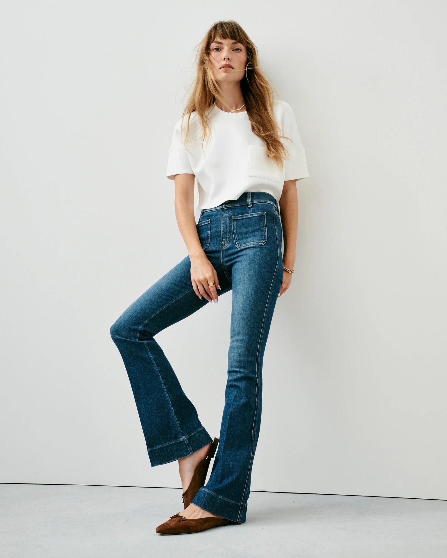 Spanx SPANXshape™ Original EveryWear Flare Jeans with Patch Pockets | Size Medium