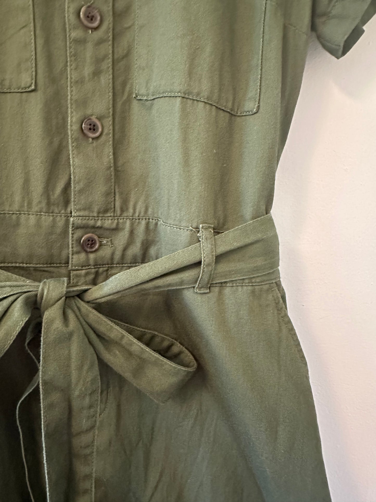 J. Crew Utility Shirt Dress in Olive Green - Size 6