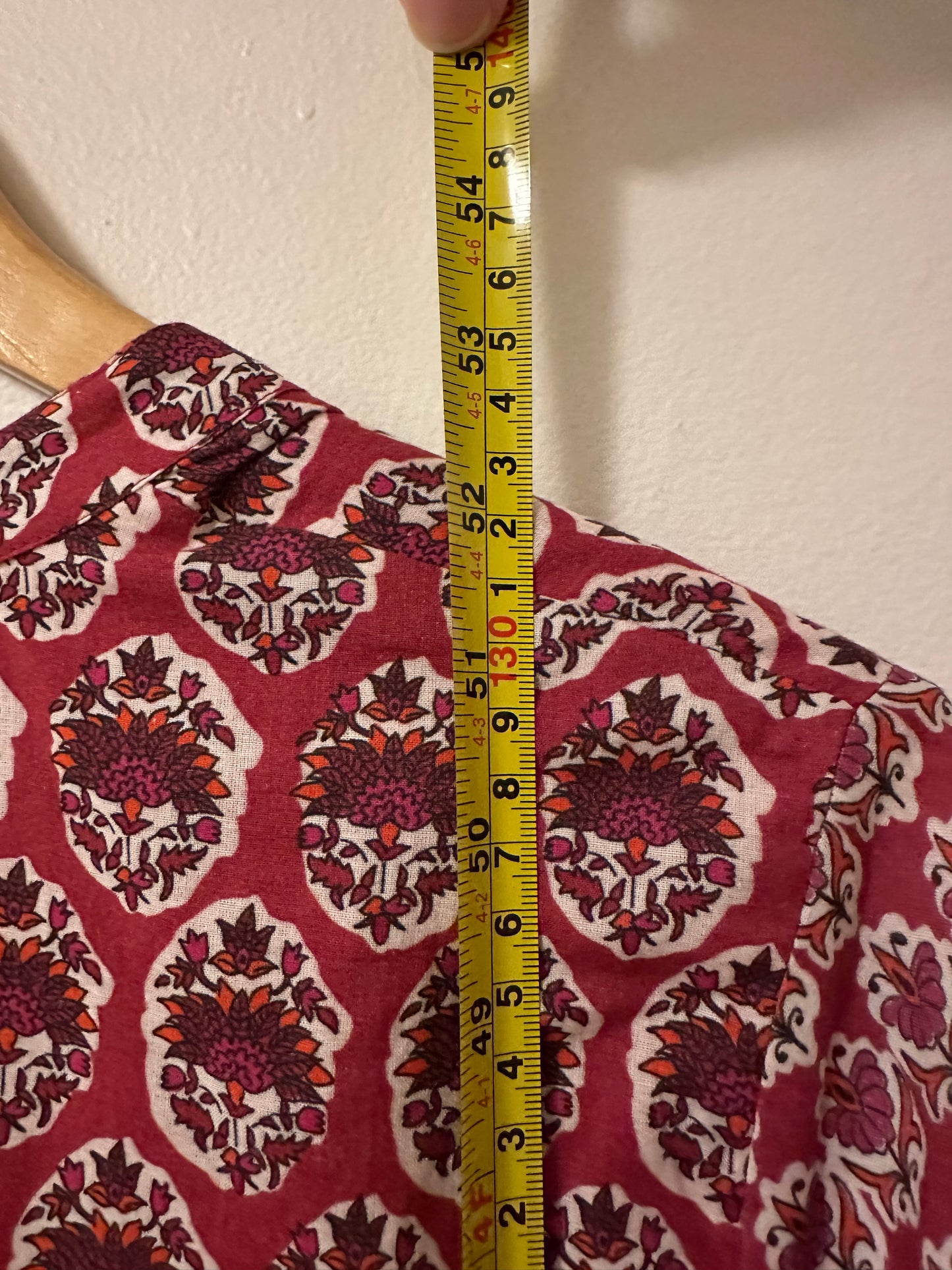 Ro’s Garden Red Long Sleeve Boho Cotton Maxi Dress | Size XL