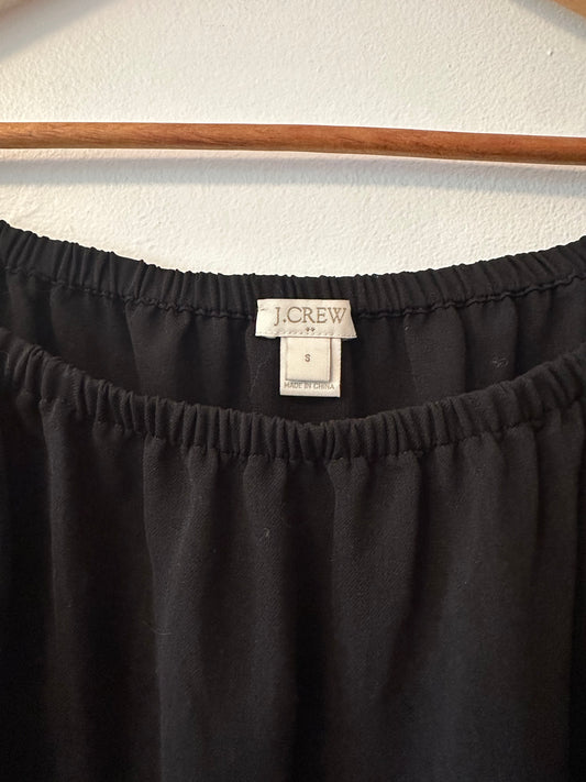 J. Crew Black Off-Shoulder Blouse with Tie Sleeves | Size Small